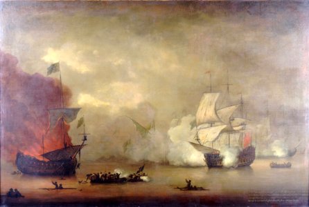 Action between HMS Mary Rose and seven Algerines, 8 December 1669 RMG BHC0297