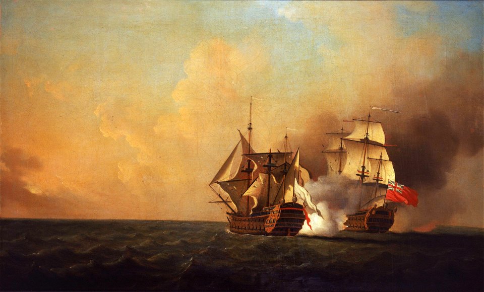 Action between HMS Nottingham and the Mars, 11 October 1746 RMG BHC0368