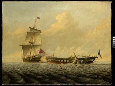 Action between HMS 'Blanche' and the 'Pique', 5 January 1795 RMG BHC0478