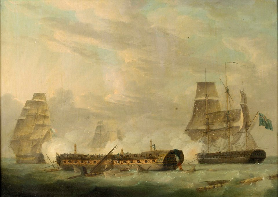 Action at Sea- a French Frigate Completely Dismasted RMG BHC2243