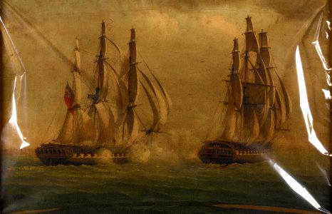 Action between HMS 'Crescent' and the 'Reunion', 20 October 1793- ships engaged RMG BHC0464. Free illustration for personal and commercial use.