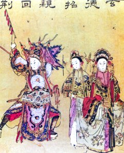 Actors - Scroll painting from the 17th century