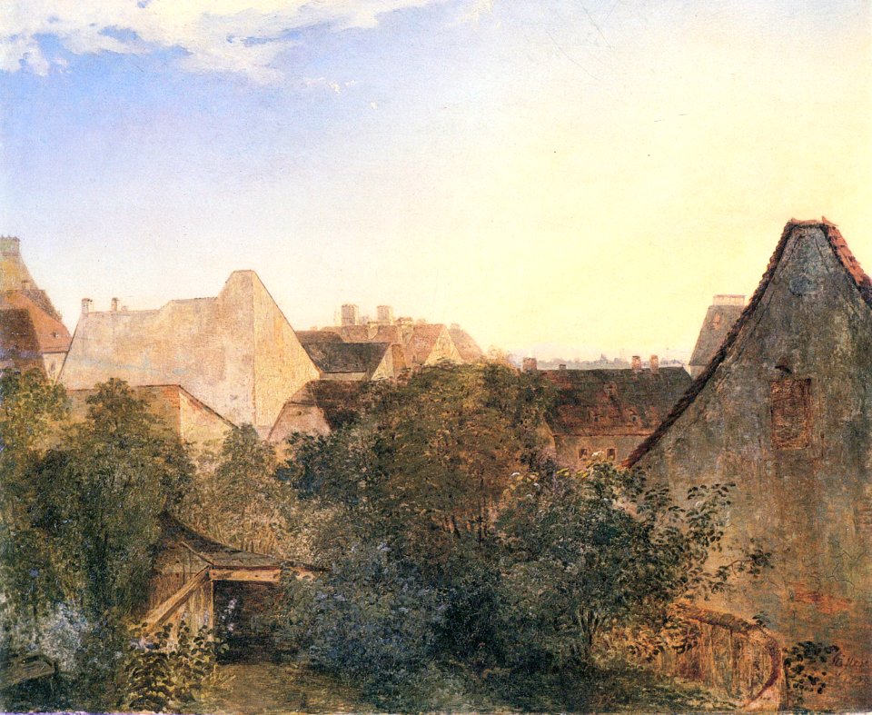 Adalbert Stifter - Blick auf Wiener Vorstadthäuser (1839)