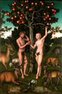 Adam and Eve (UK CIA P-1947-LF-77). Free illustration for personal and commercial use.