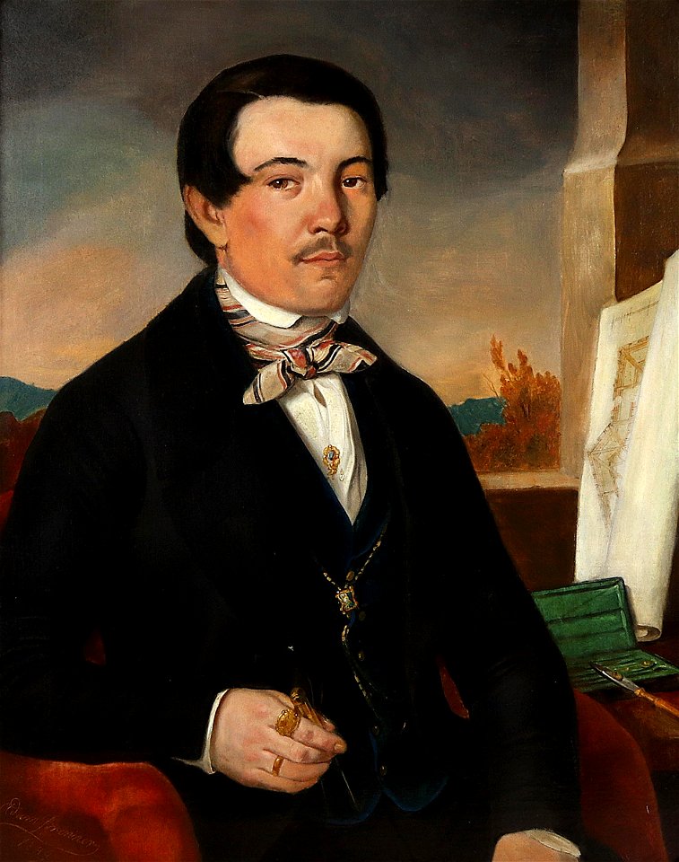 Adam Brenner Porträt eines Architekten 1849