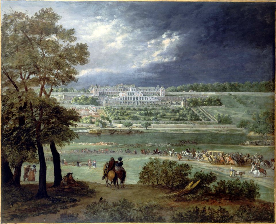 Adam François van der Meulen - Le Château Neuf de Saint-Germain-en-Laye et les jardins, vus de la rive droite de la Seine - P1522 - Musée Carnavalet