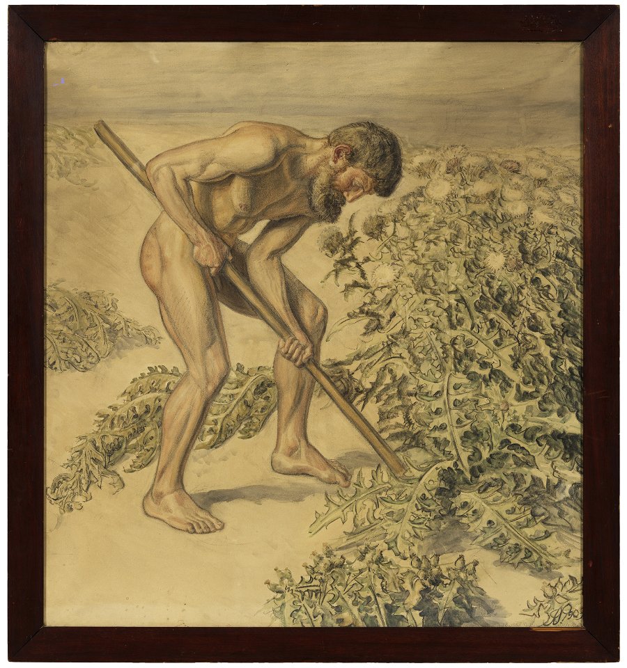 Adam drawing up Thistles (Joakim Skovgaard) - Nationalmuseum - 25992