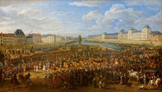 Adam Frans van der Meulen - Louis XIV traversant le Pont-Neuf