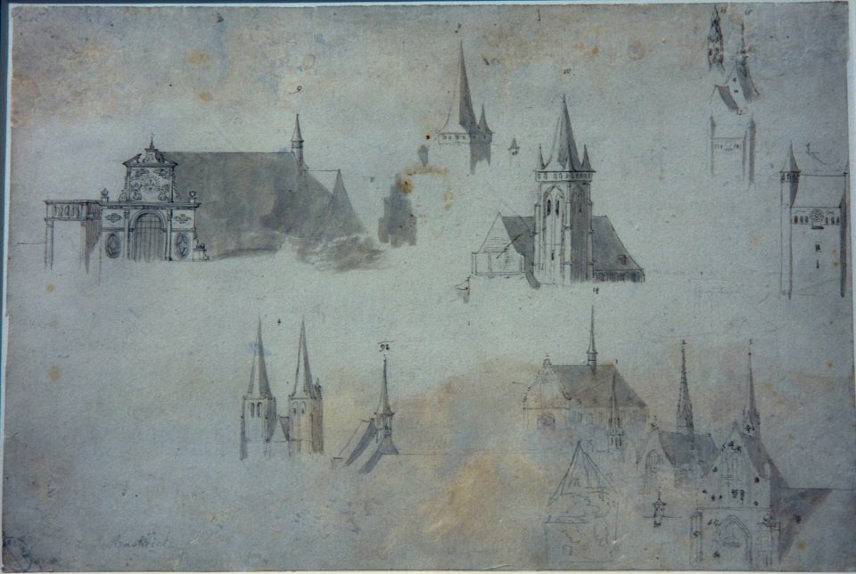 Adam Frans van der Meulen - Studies of churches in Maastricht