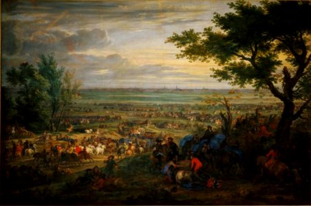 Adam Frans van der Meulen - Arrival of Louis XIV at Douai which he orders his cavalry to encircle