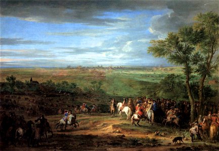 Adam Frans van der Meulen - Louis XIV Arriving in the Camp in front of Maastricht - WGA15110