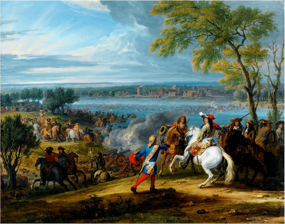 Adam Frans van der Meulen - The crossing of the Rhine at Lobith, 12 June 1672