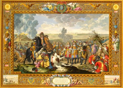 Adam Frans van der Meulen, Charles Le Brun - Siege of the Fortress of Douai, Flanders, by the French Army in 1667