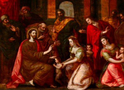 Adam van Noort (1562-1641) (attributed to) - Christ Blessing the Little Children ('Sinite parvulos') - 1206469 - National Trust