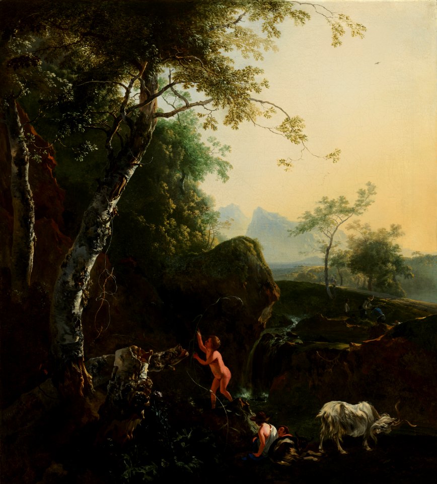 Adam Pijnacker - Mountainous Landscape with Waterfall - 132 - Rijksmuseum