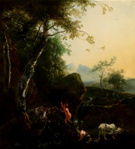Adam Pijnacker - Mountainous Landscape with Waterfall - 132 - Rijksmuseum