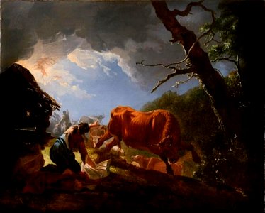 Adam Pijnacker - Landschap met de verkondiging aan de herders - G 3906 - Staatliches Museum Schwerin