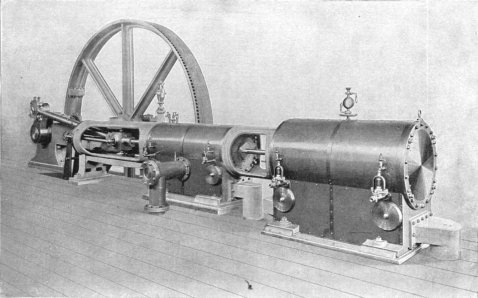 Adamson tandem compound engine (Rankin Kennedy, Electrical Installations, Vol III, 1903)