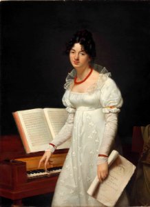 Adele Romany - Portrait of a Lady at a Pianoforte