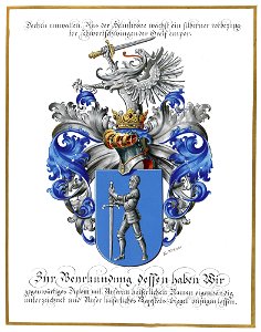 Adelsdiplom - Panesch von Hohenstegen 1918 - Wappen