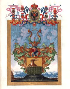 Adelsdiplom - Franck von Franckenbusch 1719 - Wappen
