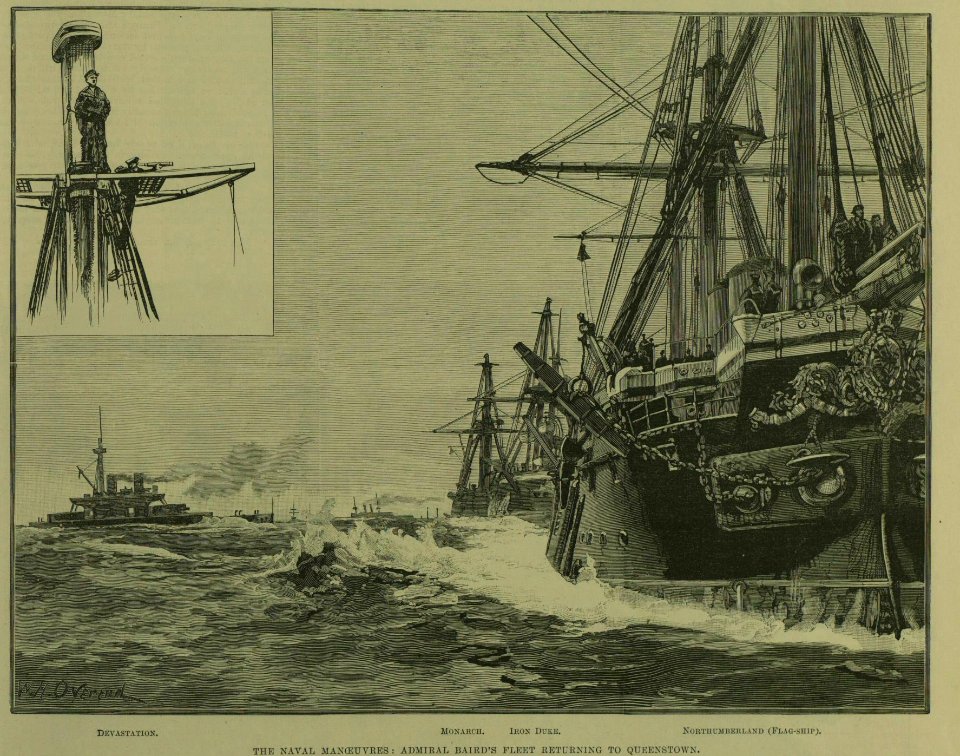 Admiral Baird's fleet returning to Queenstown - 1889