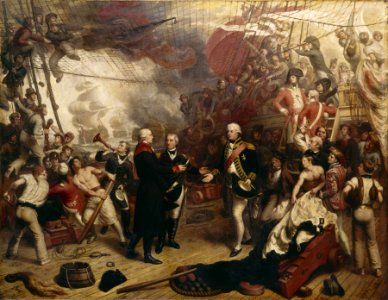 Admiral Duncan Receiving the Sword of the Dutch Admiral de Winter at the Battle of Camperdown, 11 October 1797 RMG BHC0506
