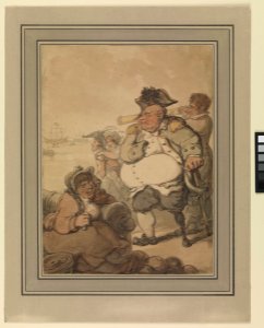 Admiral Pasley, the 'Tough Old Commodore' (caricature)- 'The bullets and gout have knocked his hulk about' RMG PW5936