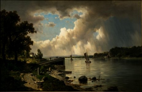 Adolf Chwala (1836-1900) - Deštivý den na Labi
