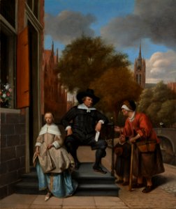 Adolf en Catharina Croeser, bekend als ‘De burgemeester van Delft en zijn dochter’ Rijksmuseum SK-A-4981. Free illustration for personal and commercial use.