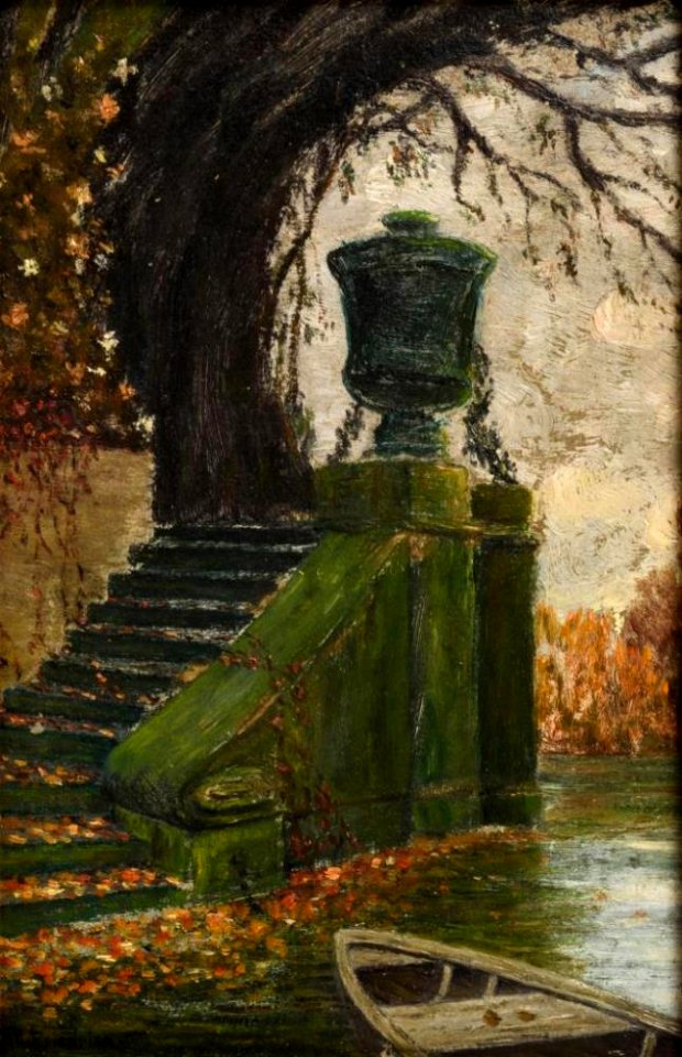 Adolf Friedrich Kahn und Treppe in einem Park