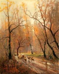 Adolf Kaufmann - Shepherdess Returning Home