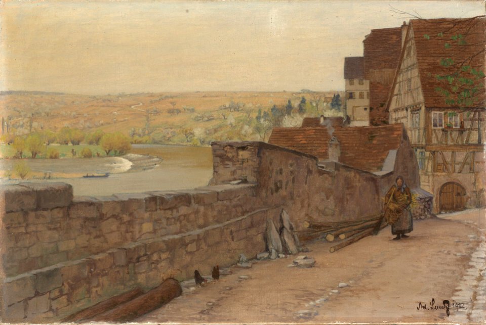 Adolf Luntz Frühlingsmorgen am Neckar