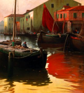 Adolf Kaufmann - Motif of Chioggia. Free illustration for personal and commercial use.