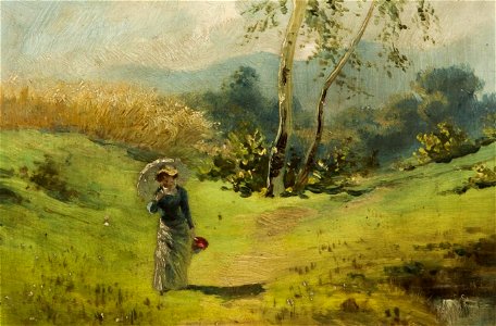 Adolf Liebscher Dame mit Sonnenschirm 1884