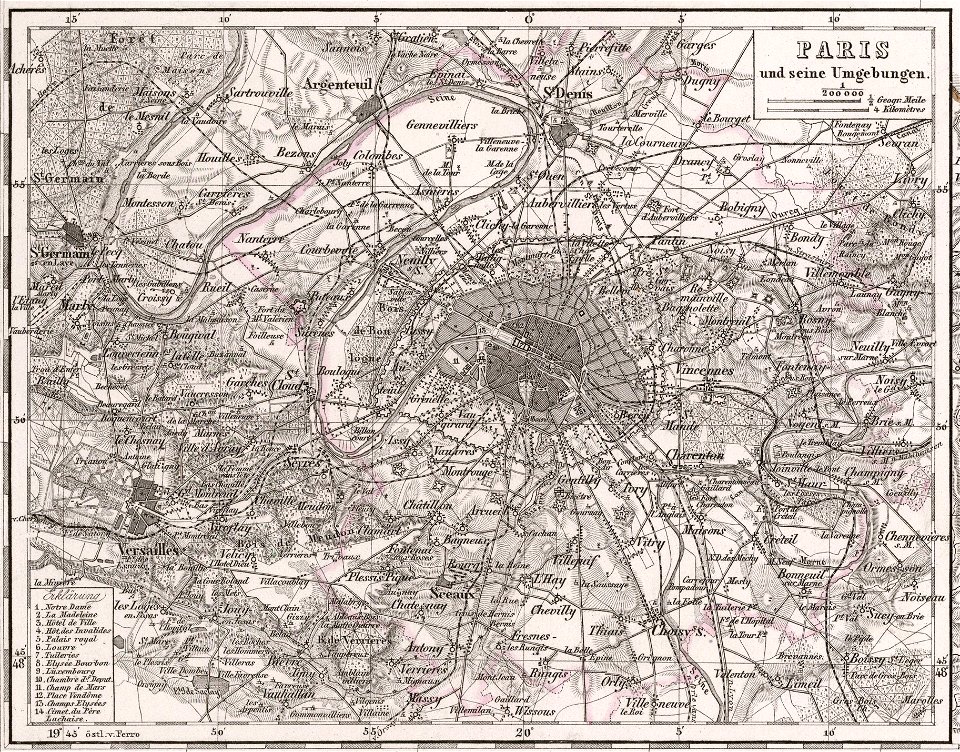 Adolf Stieler, Paris und seine Umgebungen, 1866 - David Rumsey