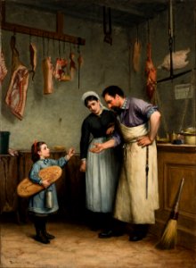 Adolf von Becker - Something for the Cat - A II 1705 - Finnish National Gallery