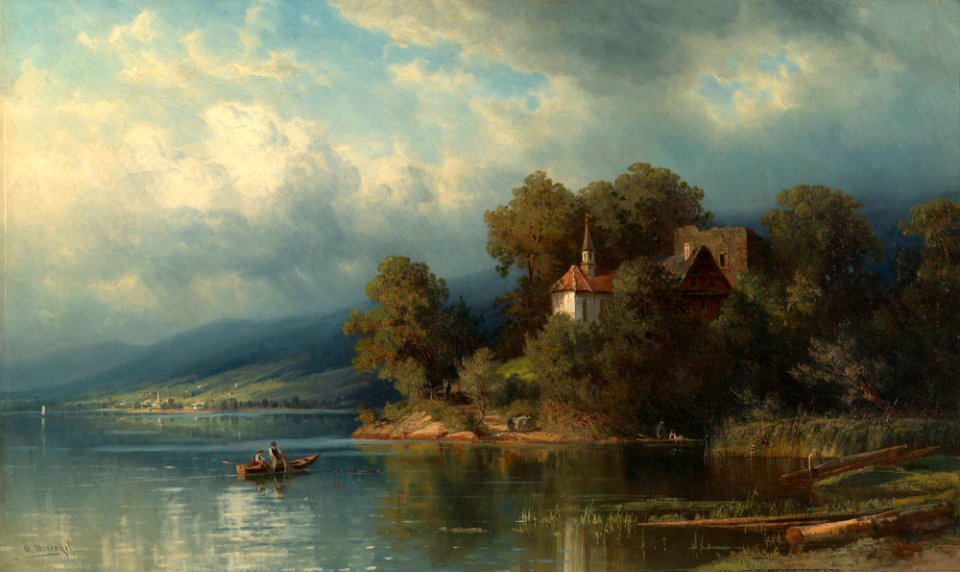 Adolf Mosengel (1837-85) - Chapel on the Lake of Lowerz - RCIN 406233 - Royal Collection