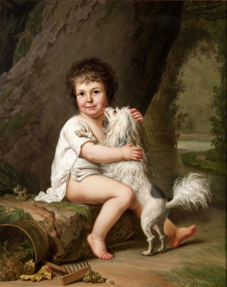 Adolf Ulrik Wertmüller - 1786, two-year-old Henri Bertholet-Campan with his dog Aline