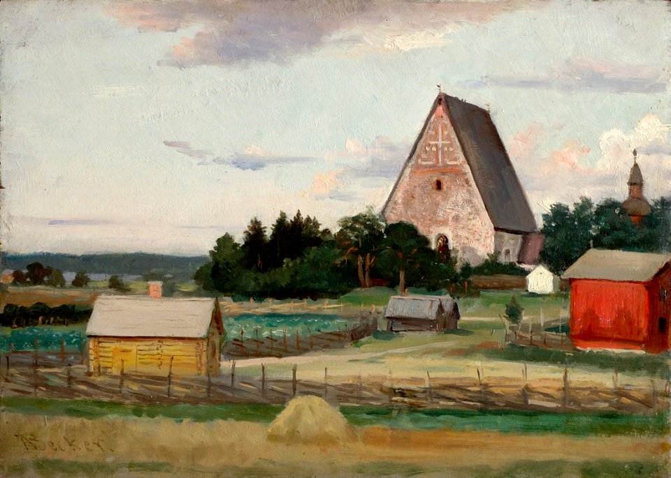 Adolf von Becker - Lohja Church, sketch
