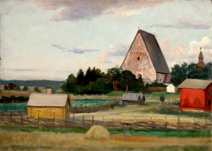 Adolf von Becker - Lohja Church, sketch