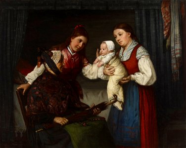 Adolf von Becker - Presenting the Baby - A I 109 - Finnish National Gallery