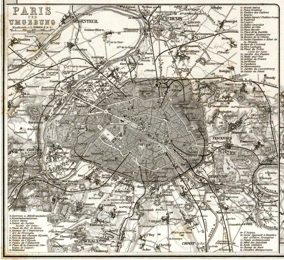 Adolf Stieler, Paris und Umgebung, 1875 - David Rumsey