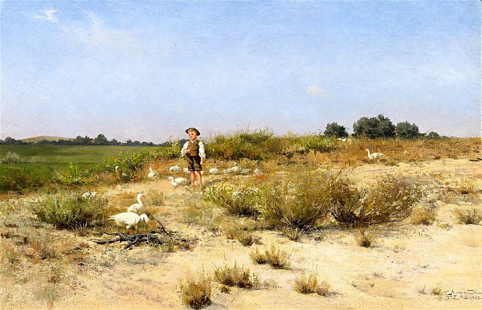 Adolf von den Velden Der Gänsehirt 1885