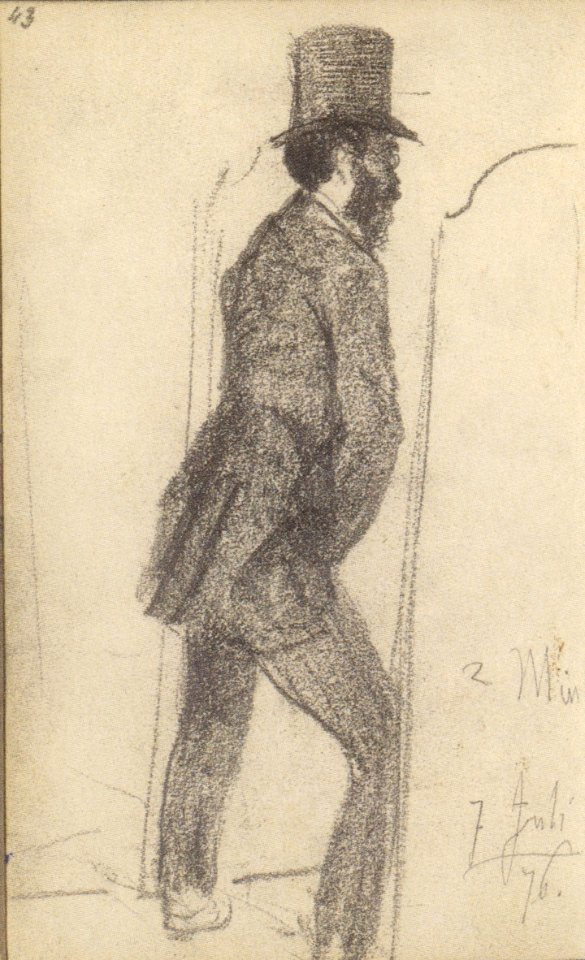 Adolph Menzel - Mann mit Zylinder (Im Pissoir)