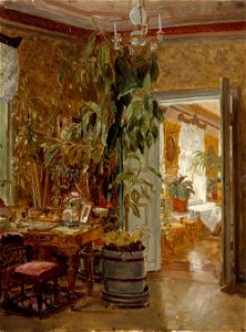 Adolf von Becker - Interior from the Hallonblads' Home, Hympölä Manor - A II 1209 - Finnish National Gallery