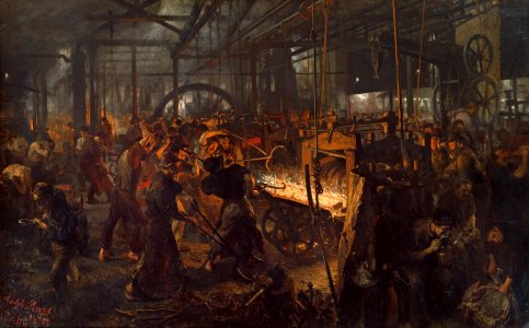 Adolph Menzel - Eisenwalzwerk - Google Art Project