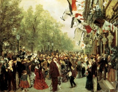 Adolph von Menzel - William I Departs for the Front, July 31, 1870 - WGA15056