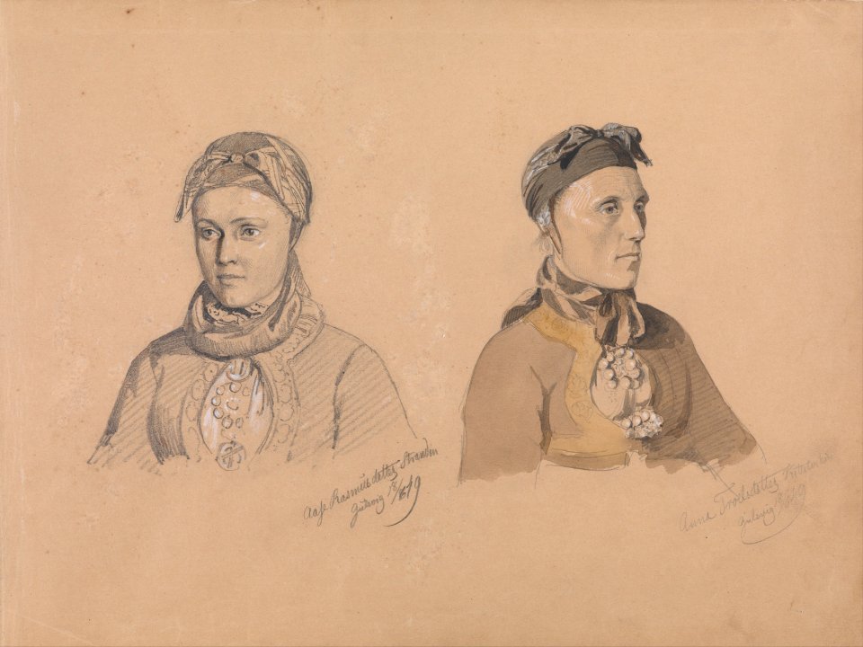 Adolph Tidemand - Aase Rasmusdatter Stranden and Anna Troelsdatter Kittelsviken - Google Art Project