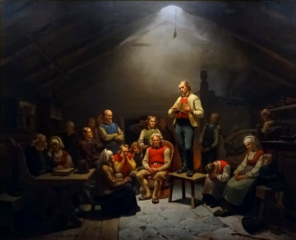 Adolph Tidemand - Die Andacht der Haugianer, 1848